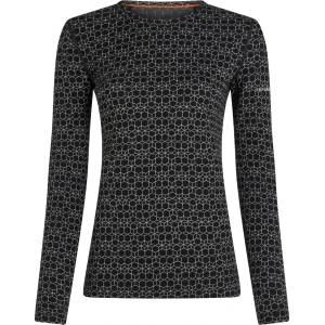Icebreaker Дамско мериносово термобельо Icebreaker Women's Merino 260 Oasis L/S Crewe Alpine Geo Merino base layer - Black / Snow / J - размер XS (115-2826-0111)