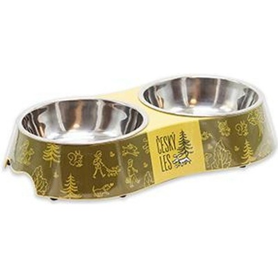 Akinu ČESKÝ LES melaminová miska s nerez vložkou M 2 x 400 ml