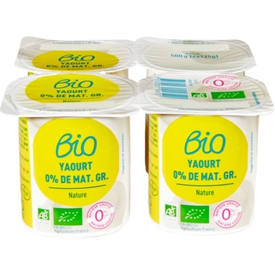Monoprix Biologique BIO Bílý jogurt 0% 4x 125 g