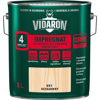 Impregnace na dřevo Vidaron V01 bezbarvá 9 l