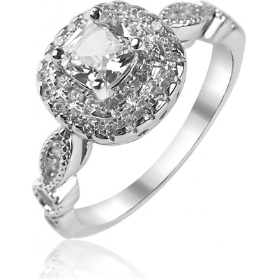 Meucci Stříbrný prsten s hranatým zirkonem SR156