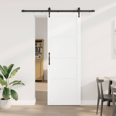 vidaXL Преплъзваща се врата ORKDAL 83 x 232 см Бяло и черно (3445563)