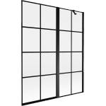 Mexen Mist параван за вана 2-крилен десен 140 x 150 см, черна решетка, черен - 8A9-140-011-70-77-P (8A9-140-011-70-77-P)