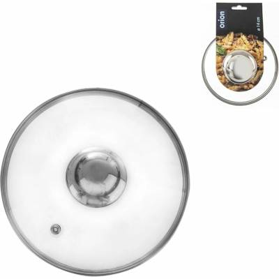 ORION Skleněná poklice 14 cm s nerezovým úchytem
