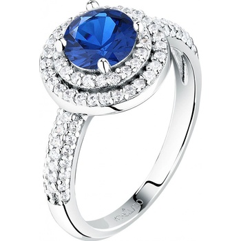 Morellato strieborný prsteň s modrým zirkónom Tesori SAIW27701