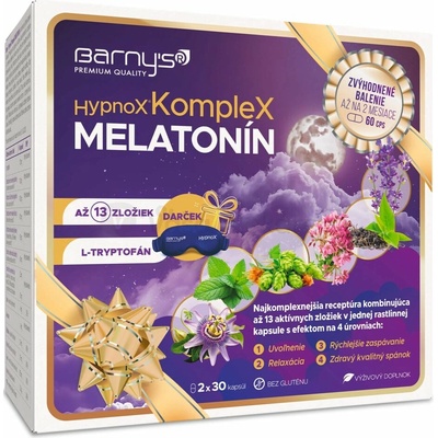 Barny's Hypnox komplex melatonín vianočné balenie 2 x 30 kapsúl