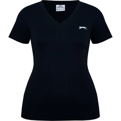 Slazenger Дамска тениска Slazenger Ladies V Neck Tee Shirt - Black