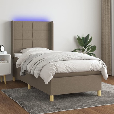 vidaXL 3138838 Boxspring postel s matrací a LED textil taupe