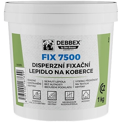 DEBBEX Disperzní fixační lepidlo na koberce FIX 7500 1 kg kbelík bílá