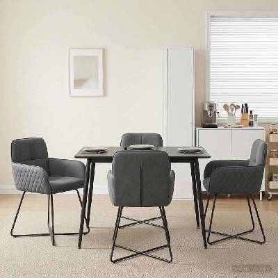 vidaXL Обедени столове 4 pcs Кадифе Тъмносиво 59 x 56, 5 x 86 см (3428210)