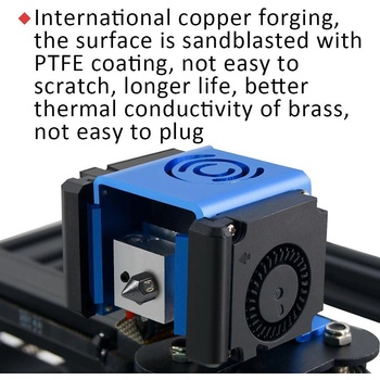 Image 1 of Two Trees Месинг дюза E3D М6 0.4mm с PTFE тефлоново покритие против залепване на материала