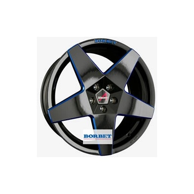 Borbet A 8x18 5x112 ET45 black blue gloss