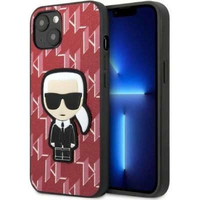 KARL LAGERFELD Кейс Karl LagerfeldKLHCP13SPMNIKPI за iPhone 13 mini 5.4"", твърд, червен / червен, Monogram Ikonik Patch (KF001324-0)