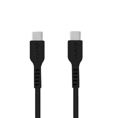 Кабел за данни от USB-C 2.0 към USB-C 2.0, Power Delivery, 100 W, черен, 0, 6 м (18106)