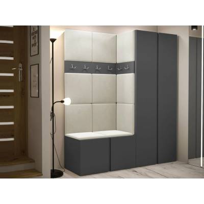 ORION III s botníkem a čalouněnými panely šedá šedý 02 Mirjan ORION III Artisan šedá Manila 02