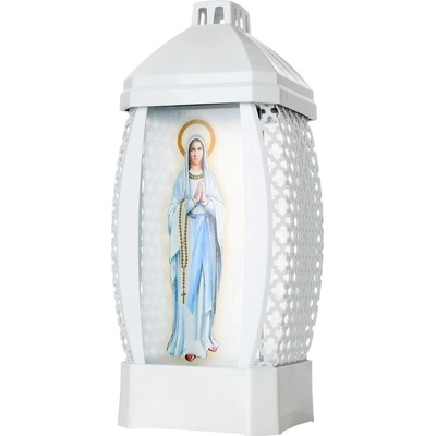 AKCIA!LAMPION GLAMOUR PANNA MÁRIA PLAST BIELA 13x29,5cm