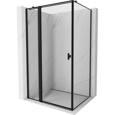 Mexen Mist T лява отваряща се душ кабина 80 х 85 см, черна рамка, черна (8A4T-080-085-70-70-L)