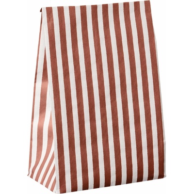 Ib Laursen Papírový sáček Red Stripes 28,5 cm – set 5 ks, červená barva, papír
