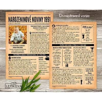 Narozeninové noviny 1991 – jednostranné až čtyřstranné