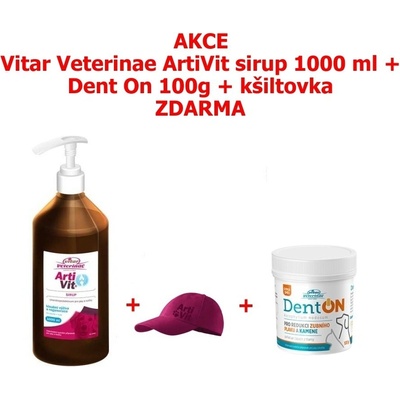 Vitar veterinae Artivit Sirup 1000ml s dávkovačem- pumpičkou DentOn 100g