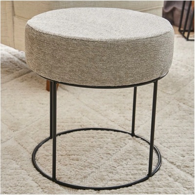 Asir Taburet JAVI, priemer 40 cm, krémový 825BLC2382