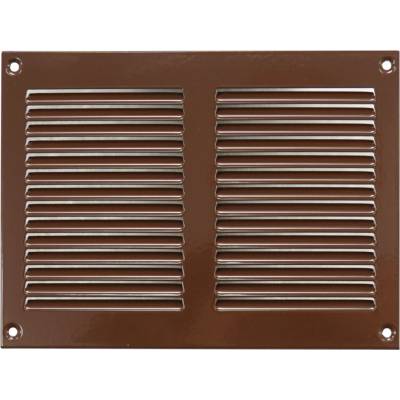 Ventishop KVMh 200x150 kovová hranatá větrací mřížka se síťkou, hnědá