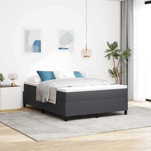 vidaXL Легло с пружинирана основа Тъмен сив и бял 140 x 190 cm (3337463)