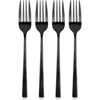 Excellent Houseware Sada dezertních vidliček z nerezové oceli černé 4 ks