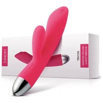 Image 1 of Вибратор с вградено движещо се топче, 18, 6см. - Trysta Plum Red (SVAKOM0072)