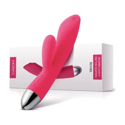 Вибратор с вградено движещо се топче, 18, 6см. - Trysta Plum Red (SVAKOM0072)