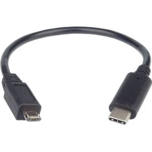 PremiumCord Адаптер USB 3.1 конектор C/мъжки - USB 2.0 конектор Micro-B/мъжки, 0, 2м (kur31-02)