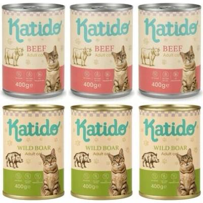 KATIDO Adult Cat Sada s červeným mäsom 6 x krmivo 400 g