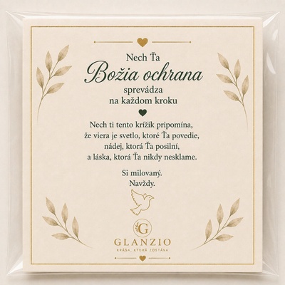 Glanzio venovacia kartička Božia ochrana (pre neho) 14412