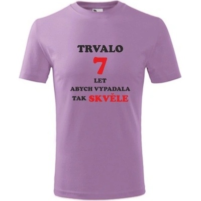 Fialové dětské tričko dívčí trvalo 7 let