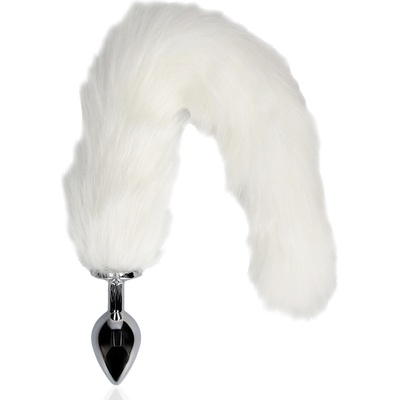 Ouch! Fox Tail with Metal Butt Plug White