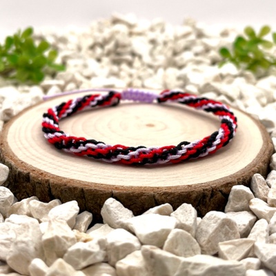 Certom Vícebarevný náramek přátelství - černá, červená, fialová 0245