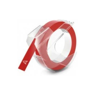 Alternatívna páska Dymo Omega S0898150, 9 mm x 3 m, biela tlač/červený podklad