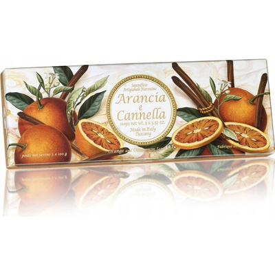 Saponificio Artigianale Fiorentino Ručně balená mýdla Taormina Arancia e Cannella 3 x 100 g