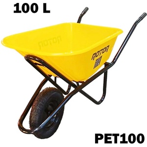 ROTOR Строителна ръчна количка rotor pe100, 100 л, pvc корито, надуваемо колело (uni-010769)