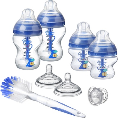 Tommee Tippee sada kojeneckých lahviček Advanced AntiColic s kartáčem modrá