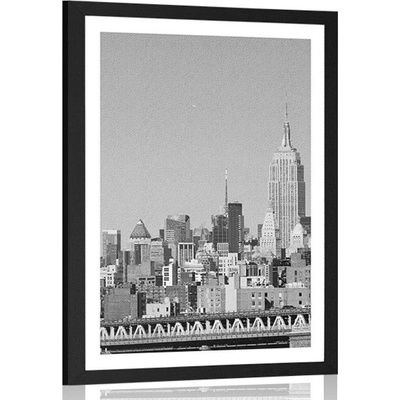 Plakát s paspartou magický New York v černobílém provedení - 60x90 no frame