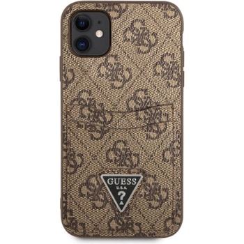 Image 1 of GUESS Гръб Guess 4G Saffiano Double Card Case за iPhone 11 - Кафяв