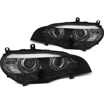 TUNING-TEC Led Headlights Angel Eyes Led Drl Black Afs Fits Bmw X5 E70 07-13 Xenon Oem