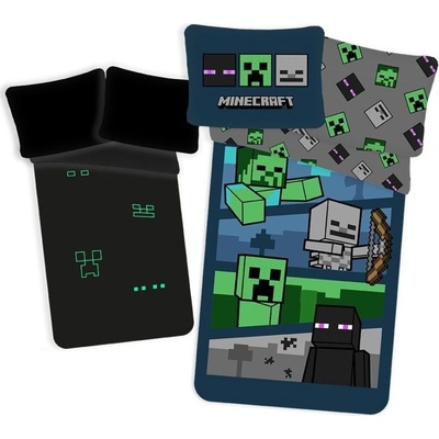 Jerry Fabrics Obliečky Minecraft Hostile Mobs svietiace Bavlna 140x200 70x90