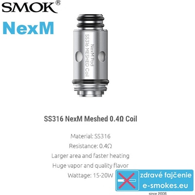 Smoktech nexM žhaviaca hlava Mesh SS316 0,4ohm