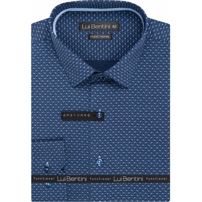 Lui Bentini Functional pánská bavlněná košile dlouhý rukáv regular fit LDF237 tmavě modrá čárkovaná