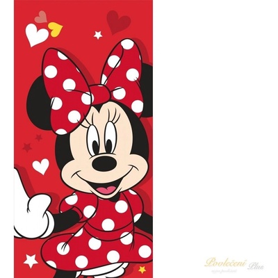TipTrade Osuška Minnie Red heart 70 x 140 cm