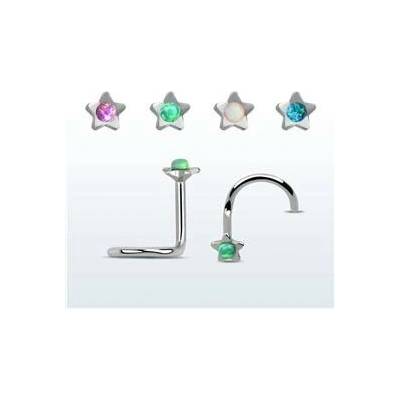 Piercingate piercing do nosu hvězdička PNO00230 světle zelená