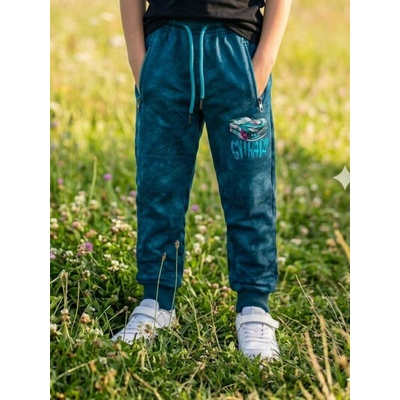 Kugo Trendy chlapecké tepláky ZT8836 petrolejové s autem