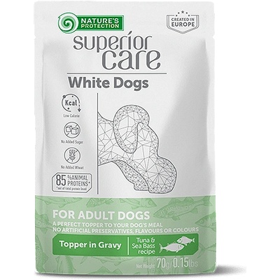 Nature's Protection White Dogs Digestive Care Adult with Tuna & Sea Bass- Пауч за бели кучета с риба тон и лаврак- 70гр